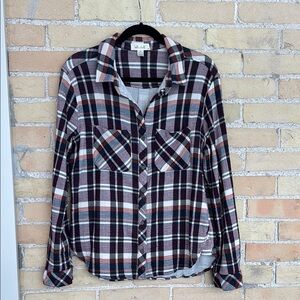 Bella Dahl Burgundy Plaid Button-Up Shirt